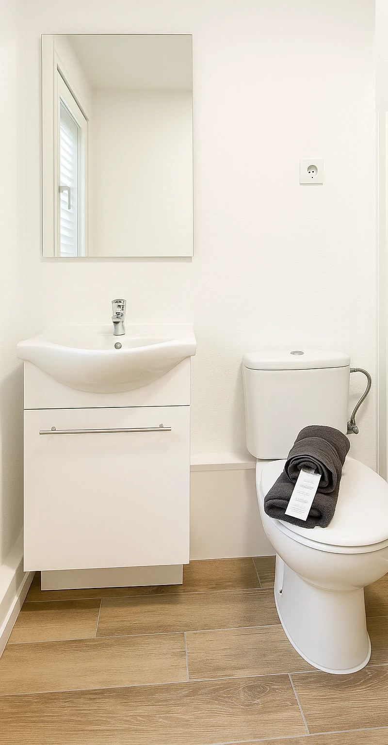 Habitación con baño privado con Cama de matrimonio y baño privado en Sabadell - Ref. Vive a tu ritmo: habitación premium con baño propio y todo incluido