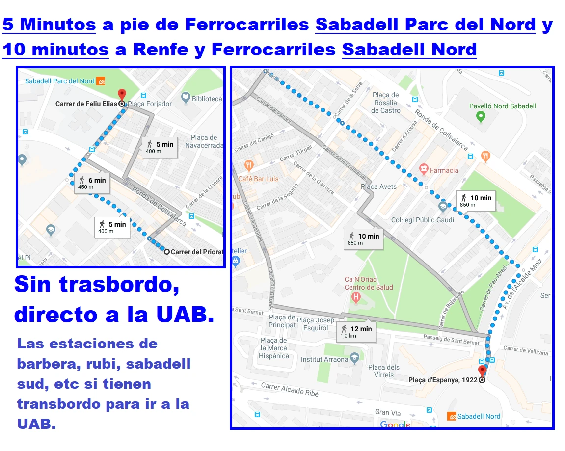 Habitación con baño privado con Cama grande 110cm y baño privado en Sabadell - Ref. Baño privado y tren directo a la UAB – Tu nueva base en Sabadell