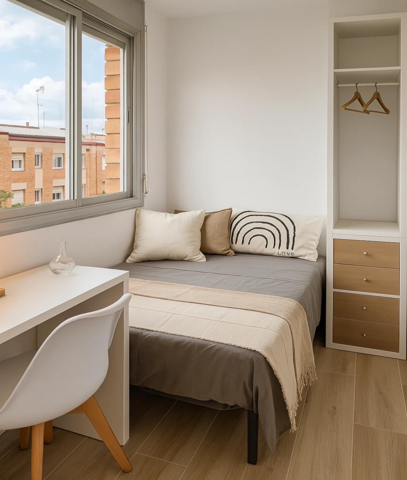 Habitación con baño privado con Cama grande 110cm y baño privado en Sabadell - Ref. Privacidad total y buen ambiente a minutos de la UAB