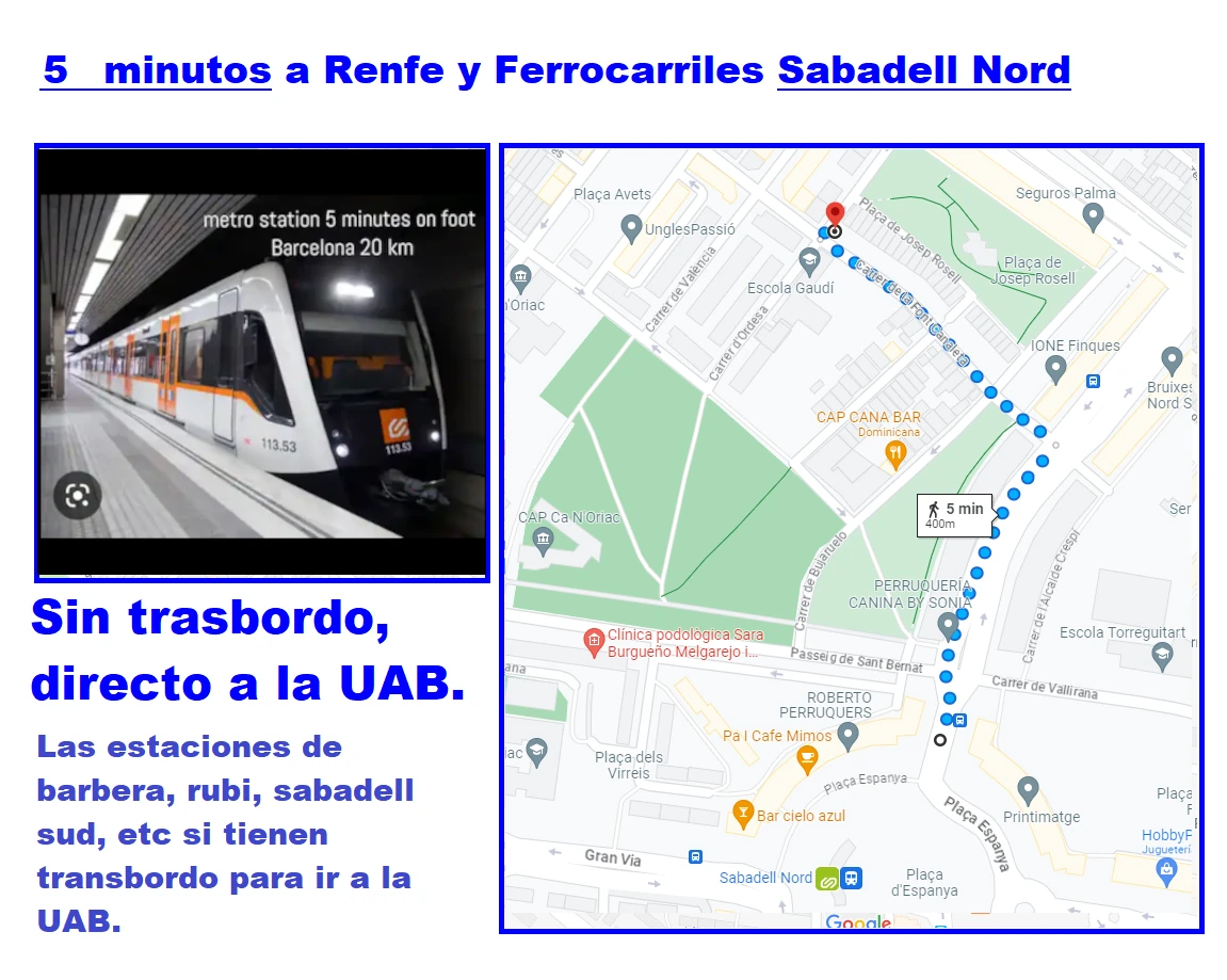 Habitación con baño semi privado con Cama de matrimonio y baño semi privado en Sabadell - Ref. Tu refugio perfecto: habitación doble, baño semiprivado y a pasos del tren