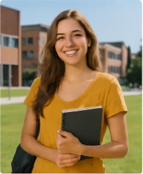 Estudiante sonriendo en el campus de la UPC Terrassa